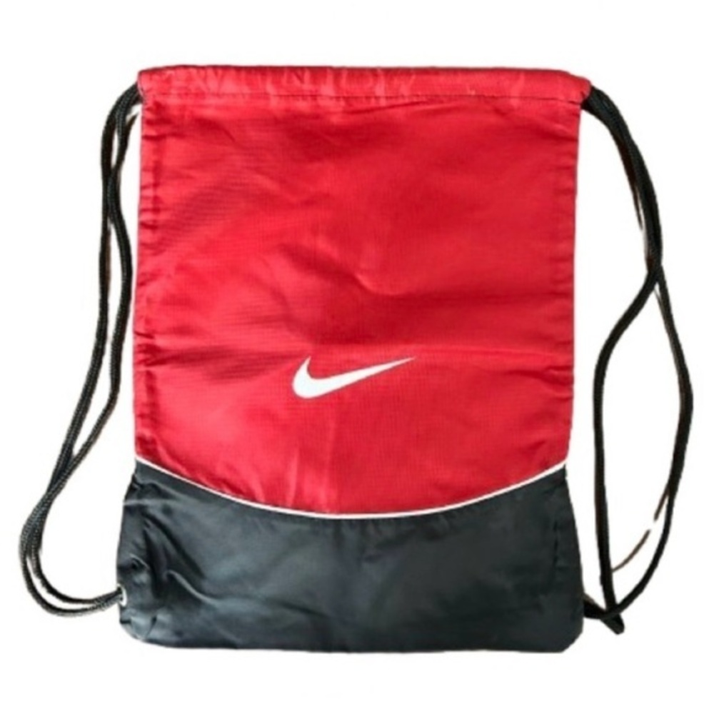 Nike Red and Black Drawstring Backpack with DEFECT